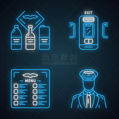 霓虹灯,计算机图标,饮料,旅途,菜单,背景分离,照明设备,技术,个人卫生用品,飞机