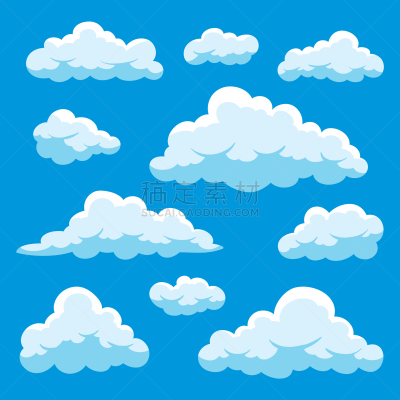云,自然,矢量,季节,天空,天气,蓝色,积雨云,图像,收集