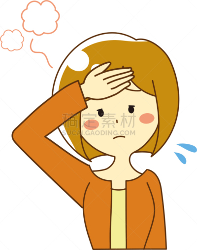 女人,绘画插图,恶作剧,可爱的,热,一个人,头痛,仅青年女人,儿童,中老年人