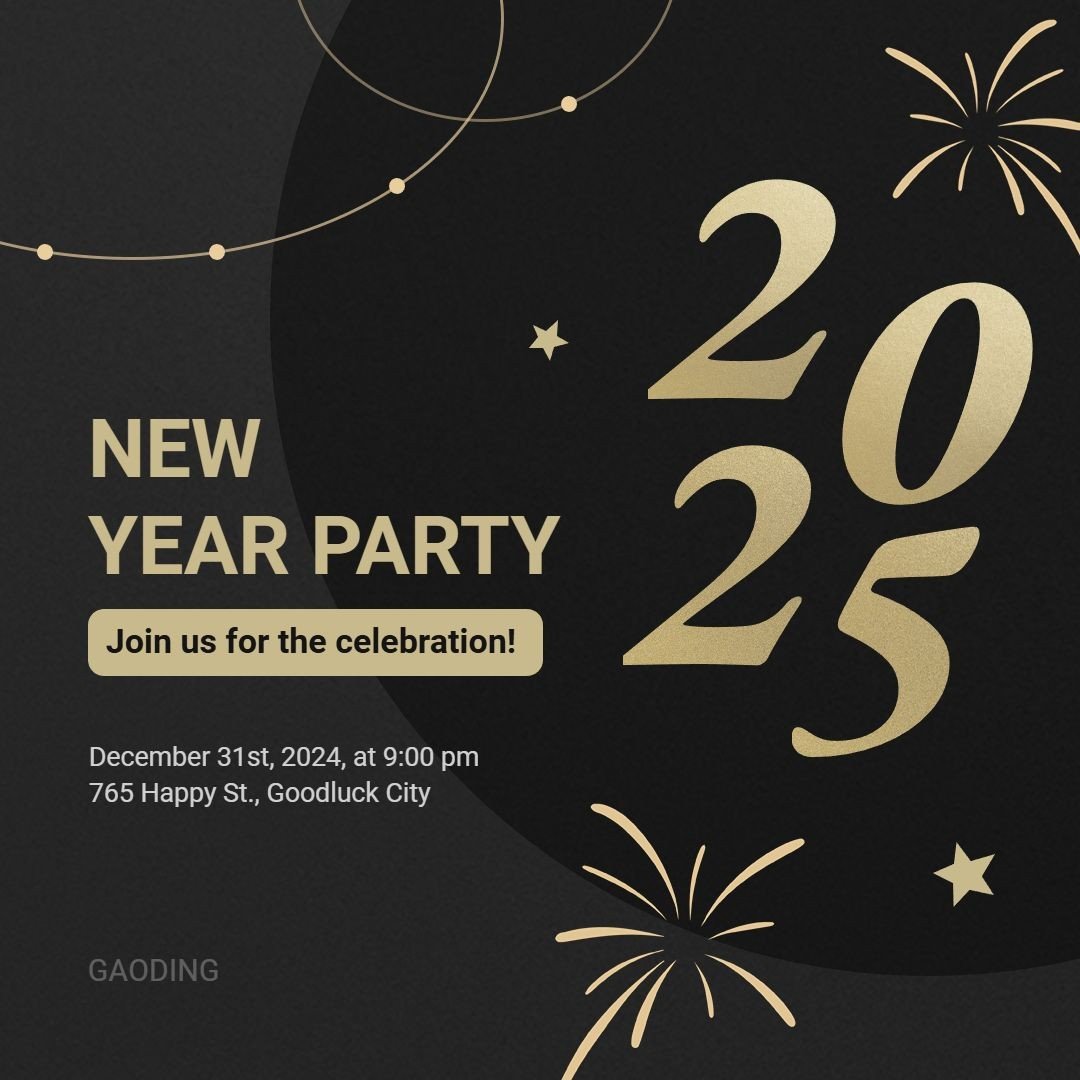 New Year Party Event Invitation Templates