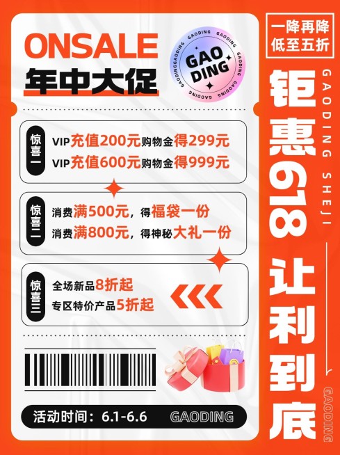 618促销活动小红书配图预览效果