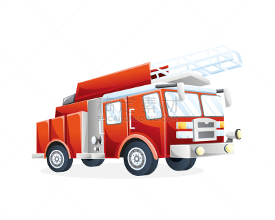 矢量,消防车,绘画插图,热,软管,背景分离,卡车,半挂式卡车,印度尼西亚,白色