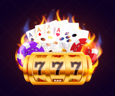 热,骰子,扑克,火,老虎机,赌场,累积赌注,概念,纸牌,燃烧
