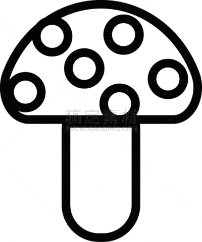 cute fungus plant line style