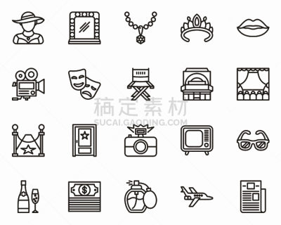 细的,电影,女演员,计算机图标,戏剧表演,线条,巨大的,好莱坞,背景分离,华贵