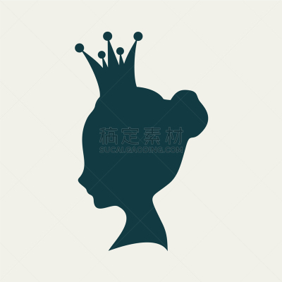 公主,侧面像,可爱的,华贵,冠状头饰,肖像,女人,剪影,爱