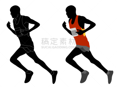 慢跑,运动服,彩色图片,专业人员,十项运动,剪影,休闲,行动