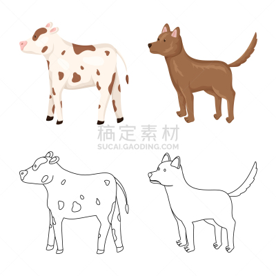 标志,厨房,可爱的,农业,纯种犬,食品,狗,牛,动物
