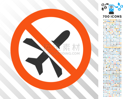 禁止的,计算机图标,平坦的,安诺,符号,图像,飞机,奖励,结尾