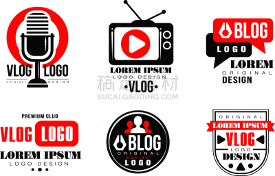 vlog logo design collection video blog channel