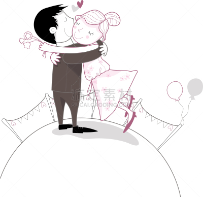 婚礼,庆祝,抱,可爱的,结婚请柬,婚姻,浪漫,现代,绘画插图,卡通