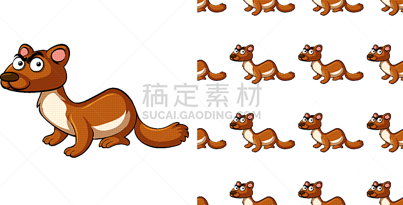 seamless background design with brown otter