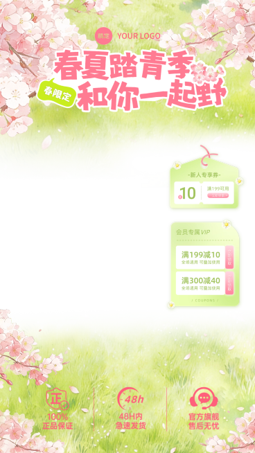 春夏电商零售直播贴片组合预览效果