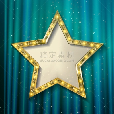 黄金,空白的,星形,计划书,马奇,赌场,马戏团,矢量,庆祝