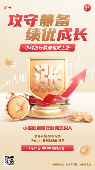 金融银行理财产品营销创意3D手机海报套装