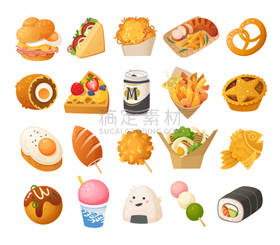食品,街头食品,英镑符号,刨冰,菜单,寿司,背景分离,炸鱼薯条,甜点心,鸡蛋