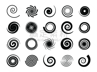 迷幻色,螺线,几何形状,绘画插图,圆形,催眠师,漩涡形,符号,矢量,黑色