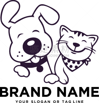 creative logo design dog and cat template