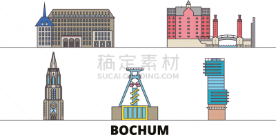 波鸿,德国,公寓,国际著名景点,直的,餐馆,蜘蛛网,建筑,剪影