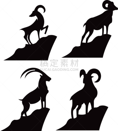 山羊,动物,分离着色,自然,概念,图像,雪,有角的,品牌名称,矢量