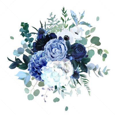 玫瑰,八仙花属,蓟,白色,银莲花,园林,寒冷,毛莨属植物,水彩画颜料