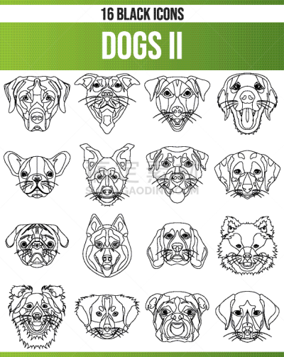 图标集,狗,黑色,梗犬,图表设计师,图像,边境牧羊犬,杜宾犬,巴哥犬,收集