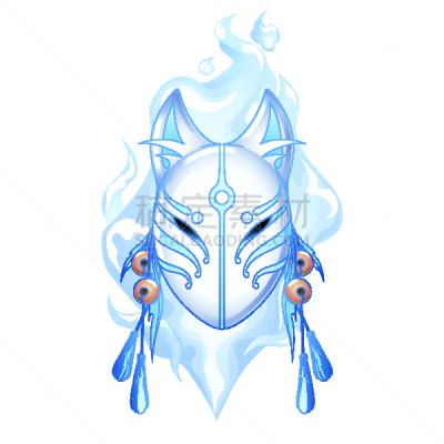 狐狸,插画,亚洲,飘然,幻想,魔鬼,动物,矢量