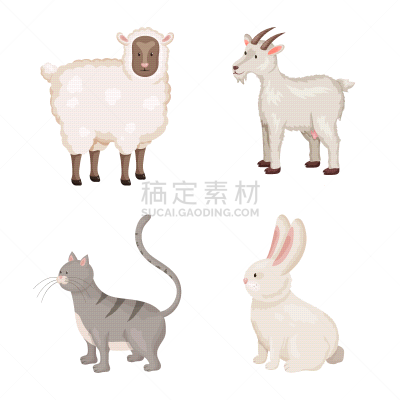 食品,农场,符号,可爱的,农业,纯种犬,山羊,动物,自制的,兔子