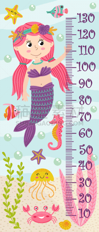美人鱼,长度,公主,高,海星,船,女人,自然美,测量,生长