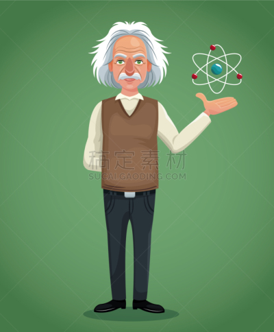 科学家,性格,原子,绿色,分离着色,理论设计标签,计量器,黑板,触摸,手写