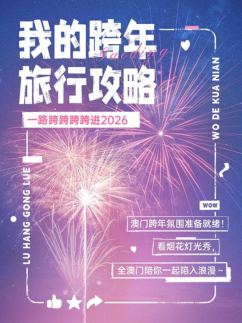 旅游出行元旦跨年攻略小红书封面