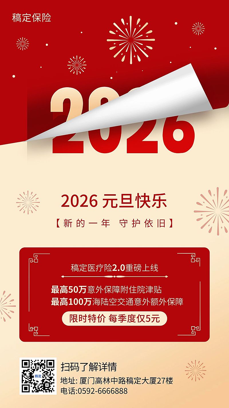 元旦金融保险节日营销喜庆手机海报
