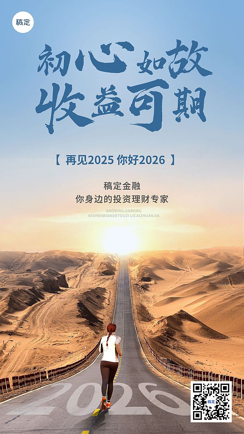 金融保险跨年祝福再见2024你好2025激励正能量实景手机海报