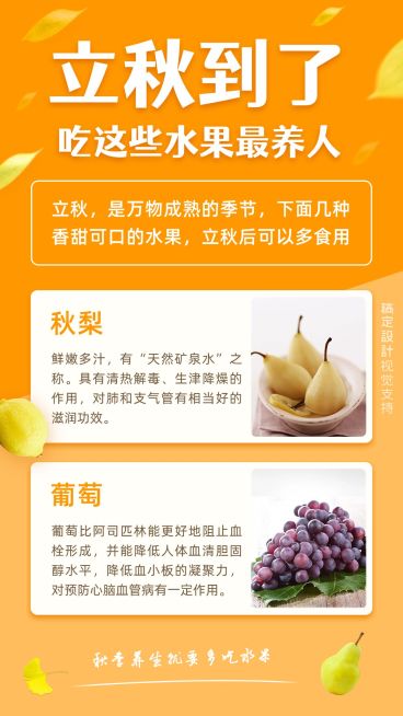 立秋百科结合产品水果营销海报预览效果