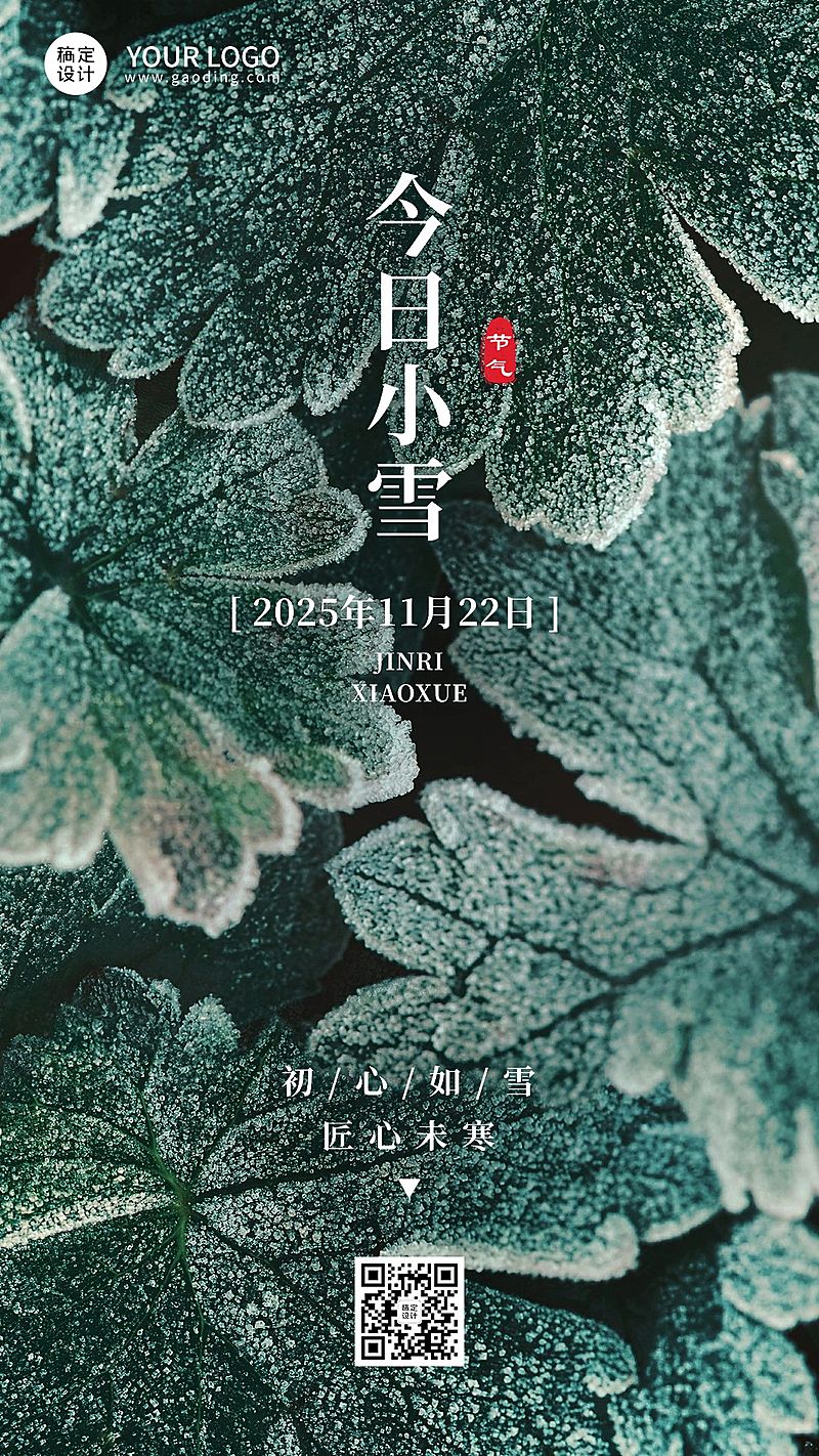 新媒体小雪节气祝福手机海报