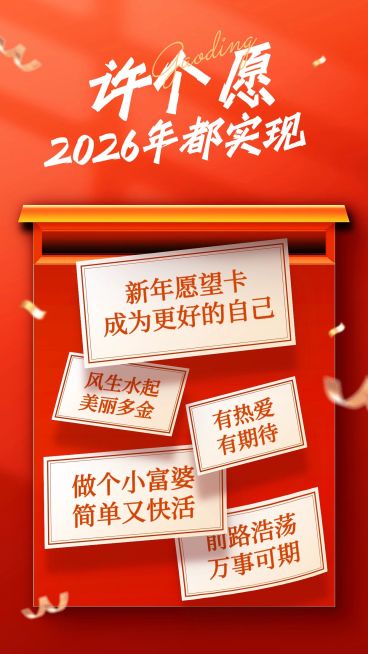节日祝福新年愿望清单竖版海报预览效果