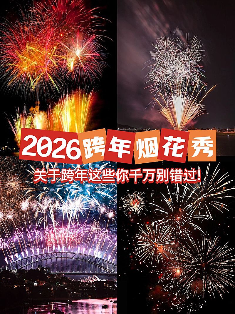 元旦新年跨年烟花秀攻略小红书封面aigc