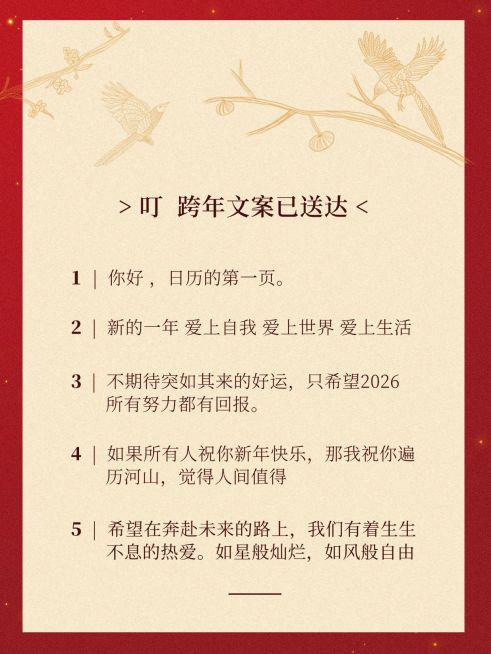 元旦跨年文案推荐小红书配图预览效果