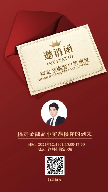 金融开门红活动课程客户答谢宴喜庆邀请函手机海报预览效果