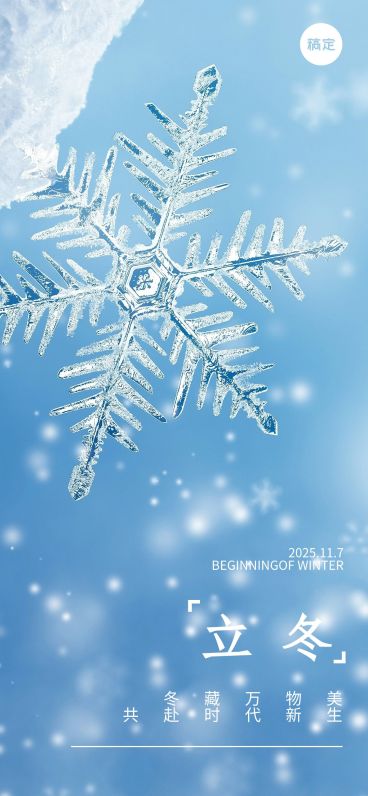 企业立冬节气祝福实景感全屏竖版海报预览效果