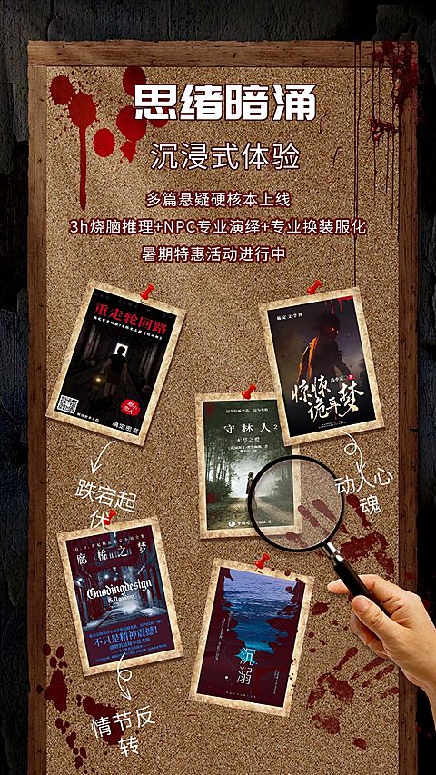 桌游密室逃脱剧本杀宣传海报
