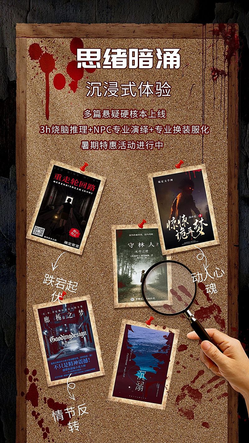 桌游密室逃脱剧本杀宣传海报