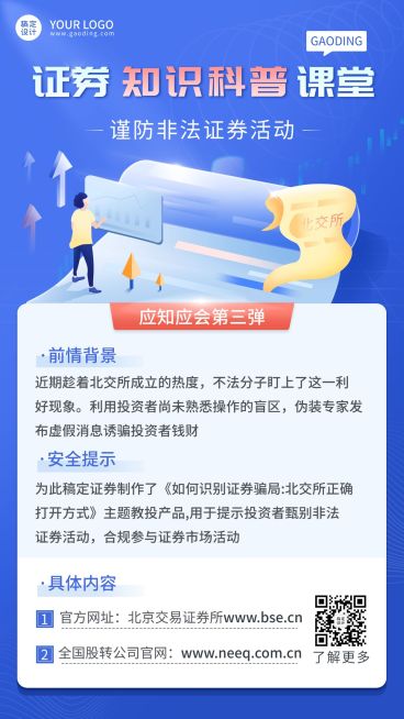 金融保险知识科普简约竖版海报预览效果