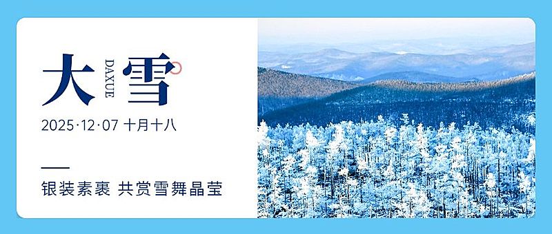 大雪节气清新实景祝福公众号首图