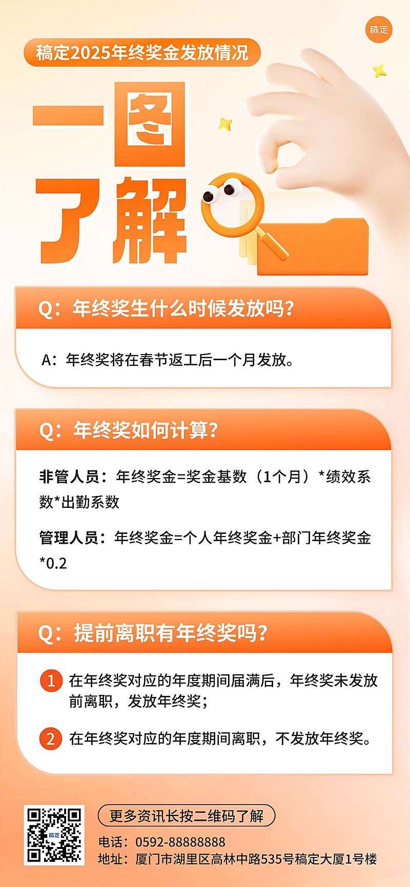 企业年终奖Q&A软3D风手机海报