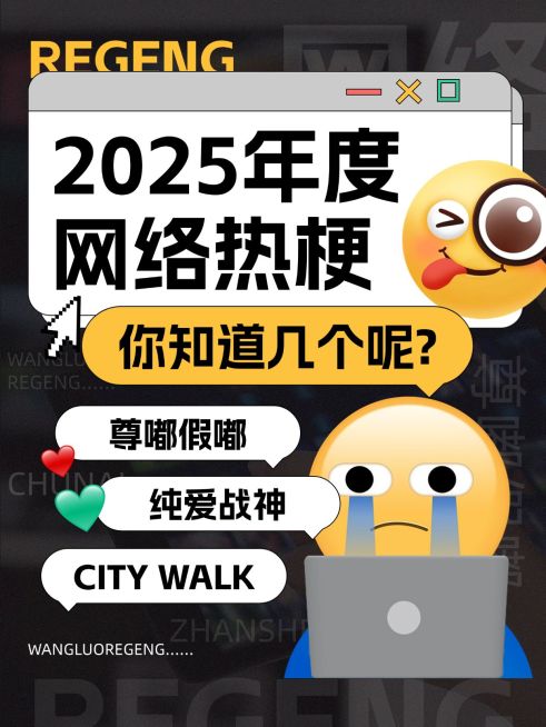 年终年度热词趣味网络热梗套系小红书配图预览效果