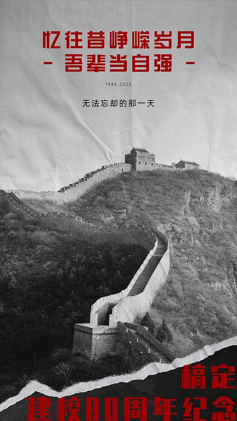 铭记校史周年回顾手机海报