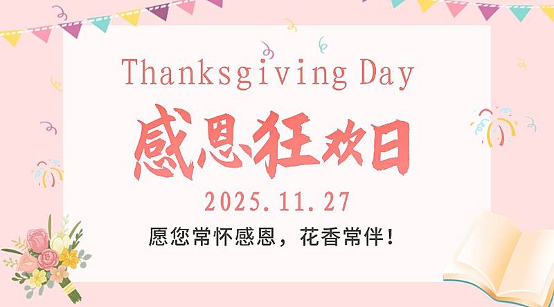 感恩节狂欢信封鲜花营销活动广告banner