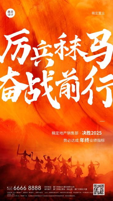 房地产激励正能量日签创意海报预览效果