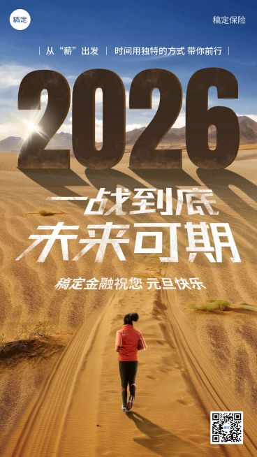 元旦2025金融保险节日祝福激励正能量实景手机海报预览效果